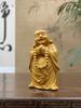Wood Carving Laughlng Buddha Small Statue  Chinese Characteristic Craftsmanship Home, Room, Office Attracting Wealth Decoration