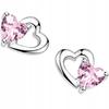 Earrings With S925 Cubic Zirconia Hearts, Crystals, Stud
