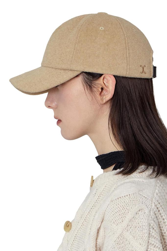 VA Curved Logo Wool Blend Cap Beige 5-Panel