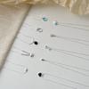 Simple Jewelry S925 Sterling Silver Aquamarine Necklace Female Love Black Agate Collarbone Chain