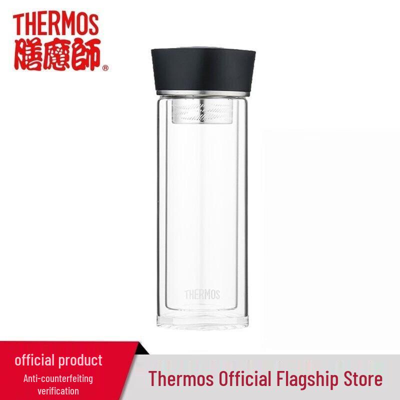 THERMOS TCGB-300ML Double-Wall Glass Tea Infuser Cup