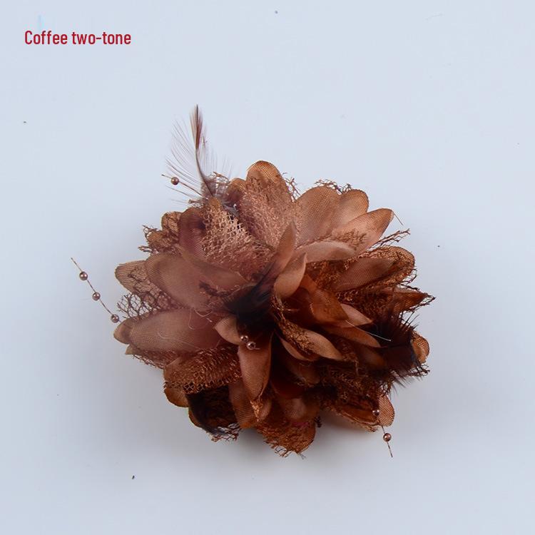 

Ручная работа Сетка Жемчуг Перо Головной убор: Аксессуар для выступления или фотосессии, Цветок-заколка для волос и Цветок на запястье