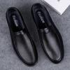 2024 New Genuine Leather Men Casual Shoes Luxury Brand Mens Shoes Breathable Slip On Black Business Formal Shoes