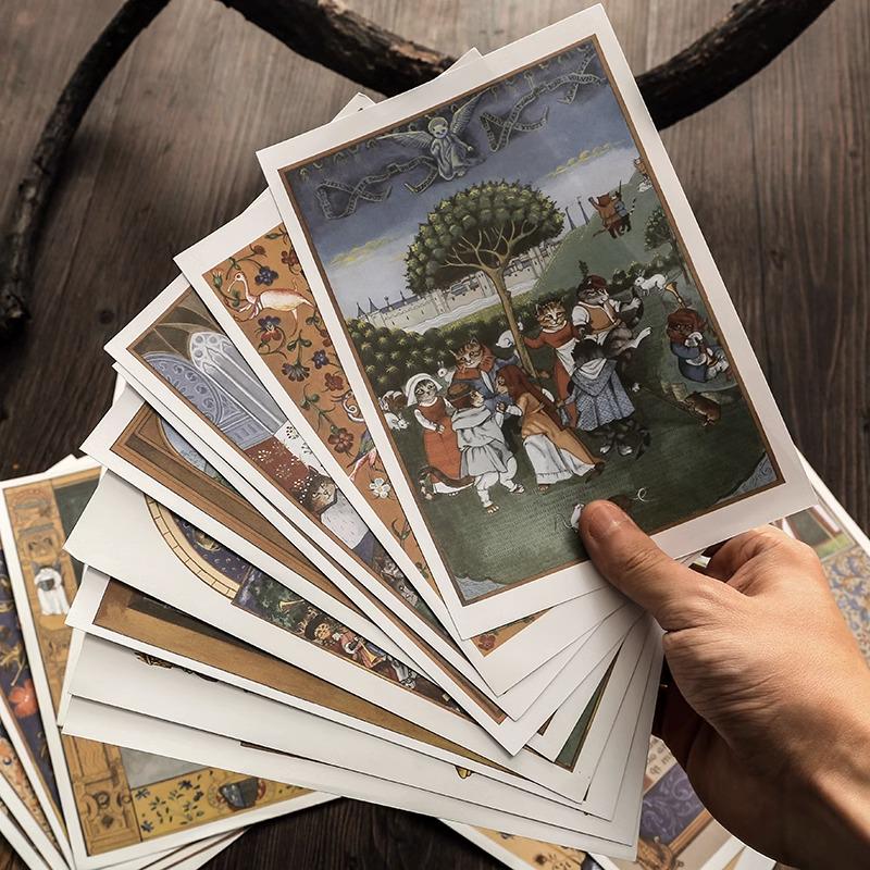 Large Retro Double-Sided Adhesive Journal Base and Decorative Background Paper Stickers