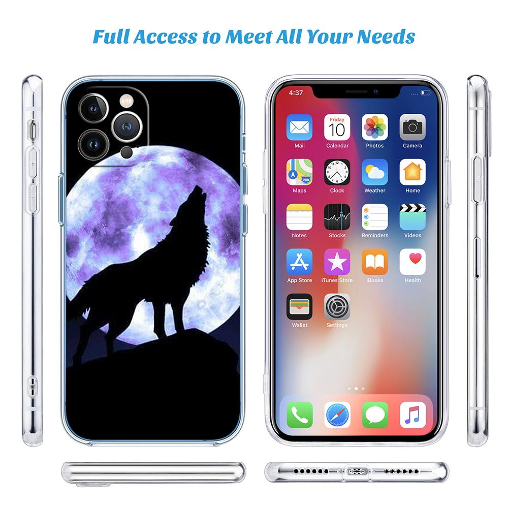 CJ8 Zvířecí Vlk Soft Shell Průhledný Kryt na Telefon pro Motorola Moto Edge 20 30 40 50 S30 Fusion Ultra Pro Neo Lite + G200 G23