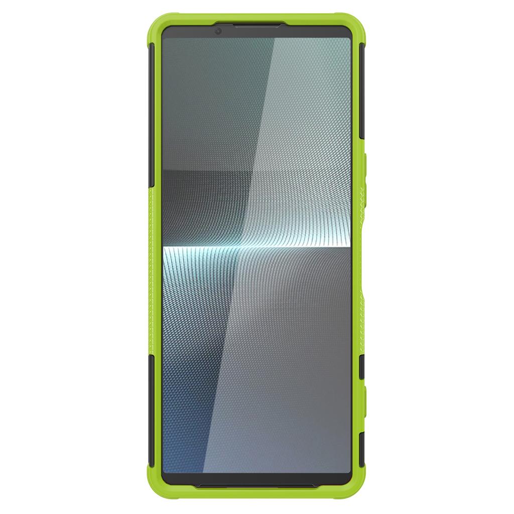 For Sony Xperia 1 V Drop Proof Tyre Pattern PC+TPU Phone Case Kickstand Phone Cover