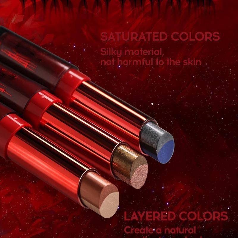 Two-in-one Gradient Eye Shadow Lazy Eye Shadow Lipstick Stick Waterproof and Long-lasting Perfect Halloween Gift,