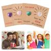24Pcs Valentine's Day Cards with Love Hearts Valentines Gift Cards Heart-Shape Stone Valentine Exchange Card for School Party