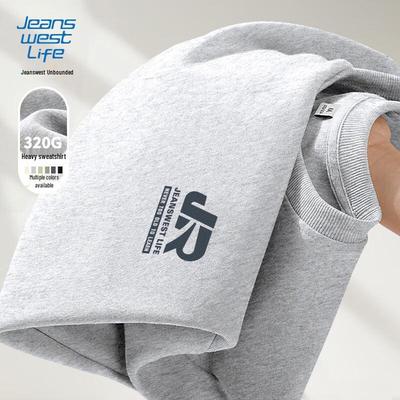 JEANSWEST LIFE Men's American Style Letter Patch Sweatshirt