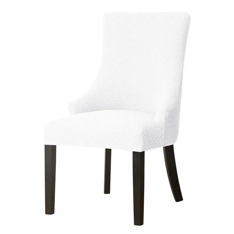 Sloping Back Chair Cover Jacquard Armchair Covers Stretch Wing Back Chairs Slipcover for Wedding Dining Living Room Armchairs