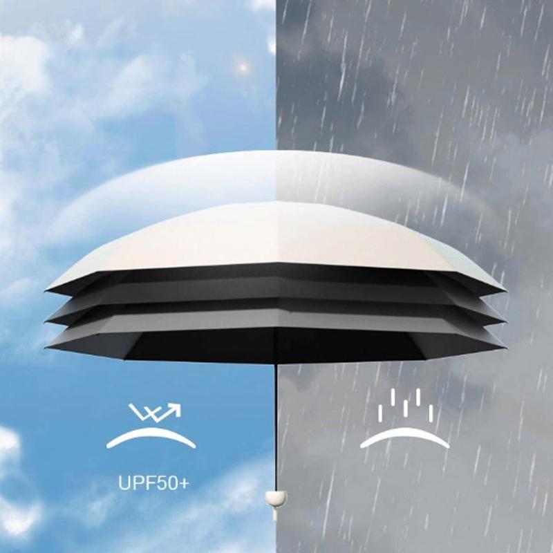Mini Capsule Folding Umbrella Upf50+ Portable Sun Rain Umbrella Dual Use Protection Vinyl Travel Accessoreis For Outdoor