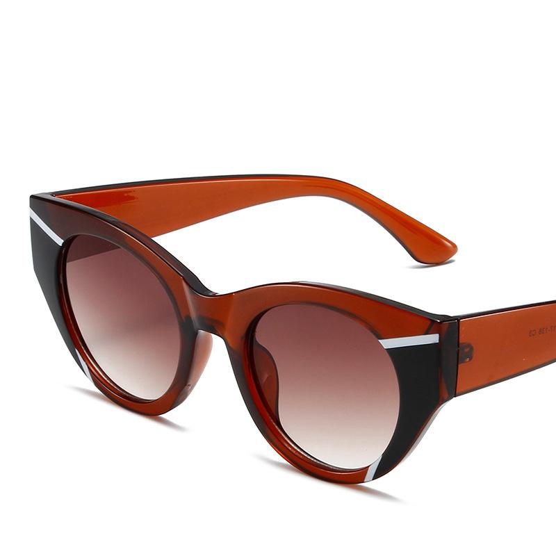 

New Men and Women Elliptical Frame Sunglasses Color Splicing Glasses Retro Decorative Sun glasses Luxury Design UV400