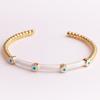High Quality Fashion Drip Oil Hand Jewelry Gold Color Colorful Enamel Turkish Lucky Evil Eye Bangle Bracelet For Women