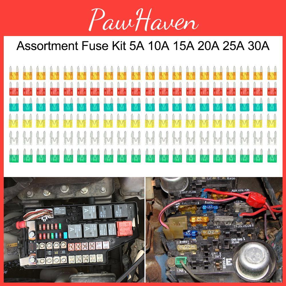 Mini Auto Blade 120pcs Fuses Car Truck Assortment Fuse Kit 5a 10a 15a 20a 25a 30a