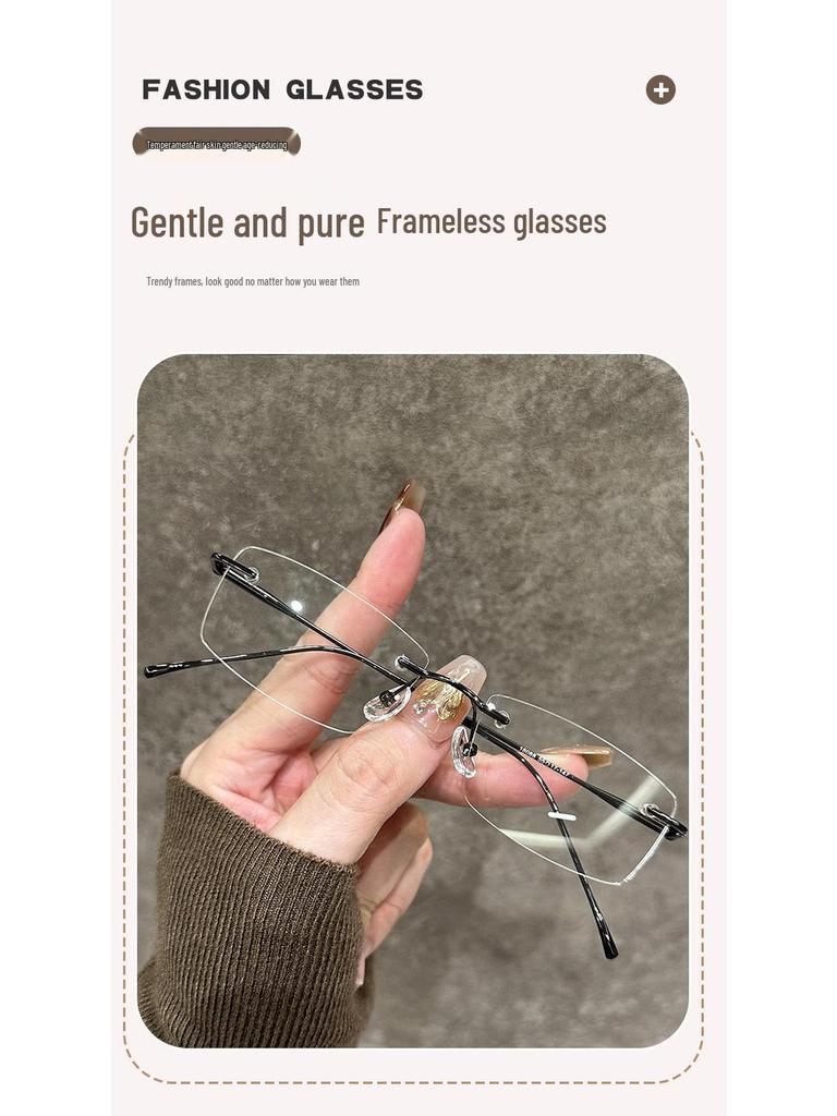 Štýlové zlaté bezrámové okuliare: Ultraľahké rámy pre ženy, Pripravené na dioptrické sklá, Elegantný dizajn