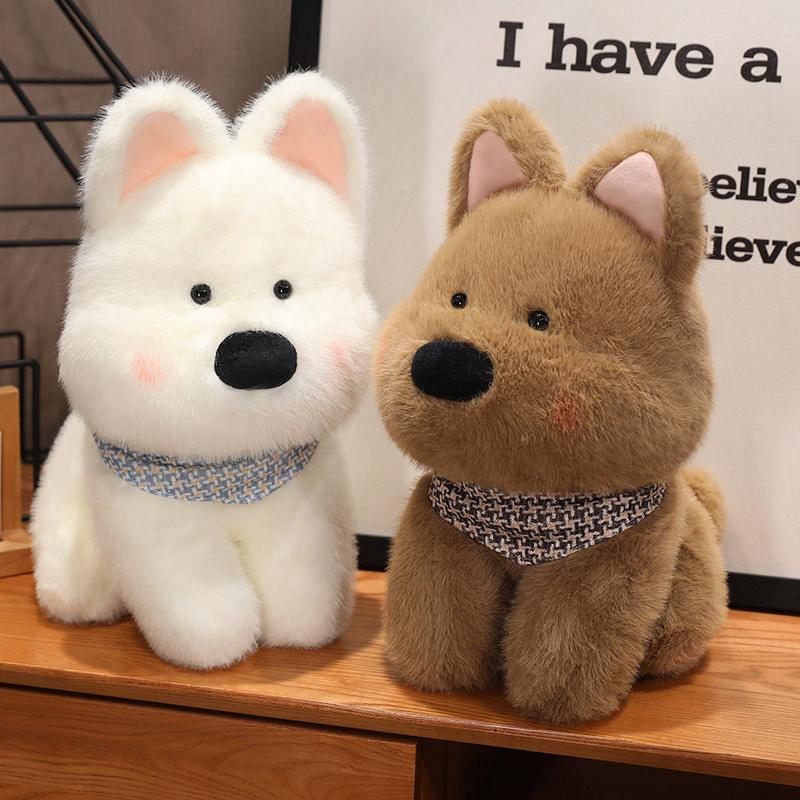1Pc 25/35/45CM Cute Plush West Highland Dog Plush Toy White Terrier Dolls Stuffed Soft Dog Pillow Kawaii Toy for Birthday Xmas