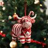 Colorful Yak Hanging Decor Highland Ornament for Christmas Tree Decor, Cute 2D Flat Decorative Charms Windowsills Acrylic Pendant with Gold