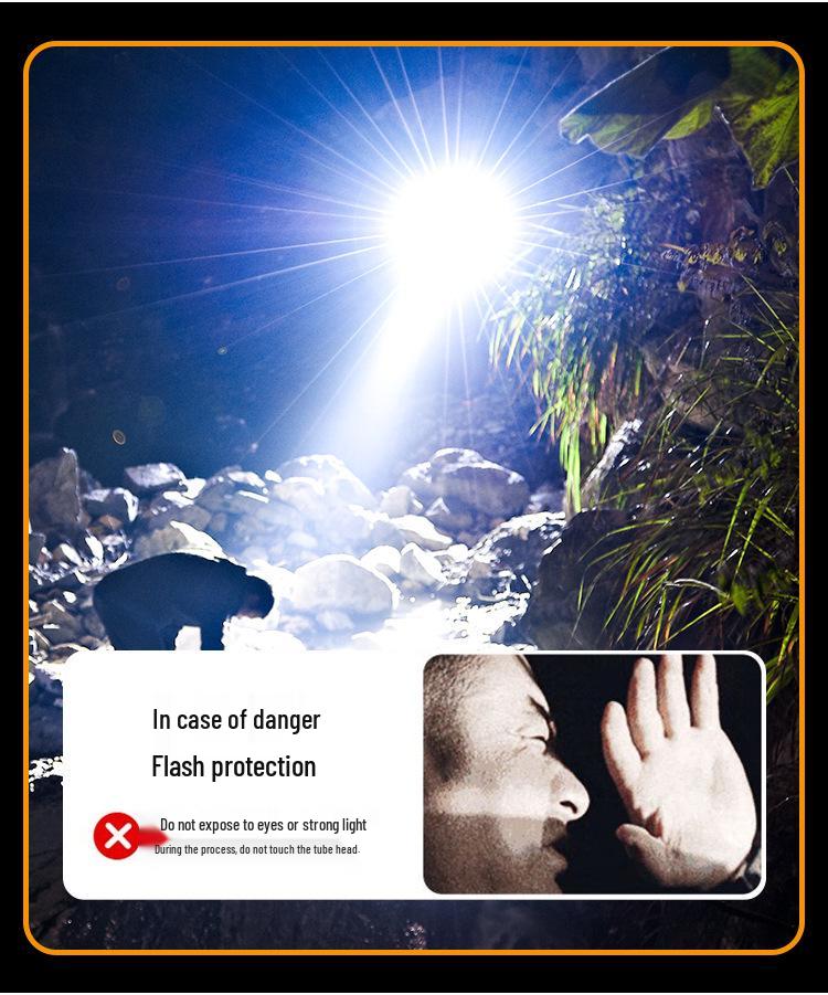 Rechargeable Type-C Flashlight with COB Side Light for Outdoor and Emergency Use