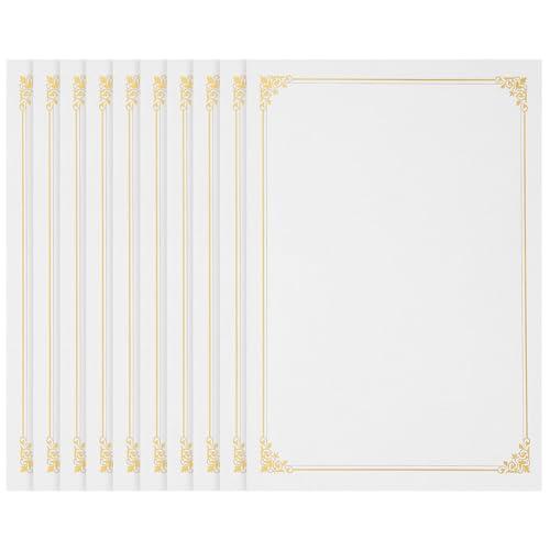 

STOBOK Certificate Paper, A4, 10 Sheets with Gold Foil Frame, for Certificates, Appreciation Letters, Graduations, and Certificates, Heavyweight, Inkj