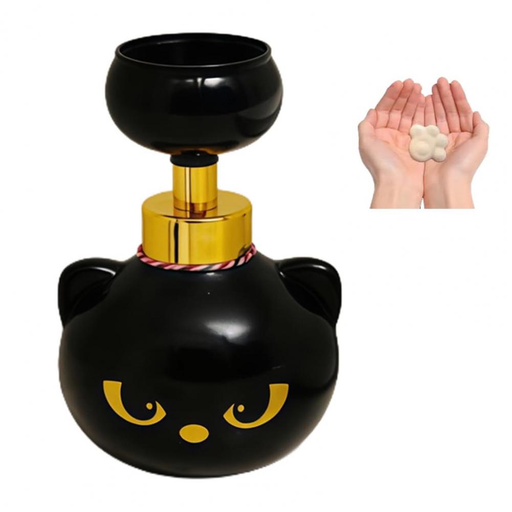 Black Cat Pattern Hand Sanitizer Bottle Cat Paw Foam Soap Dispenser Black Cat Claw Paw Foam Soap Dispenser Set