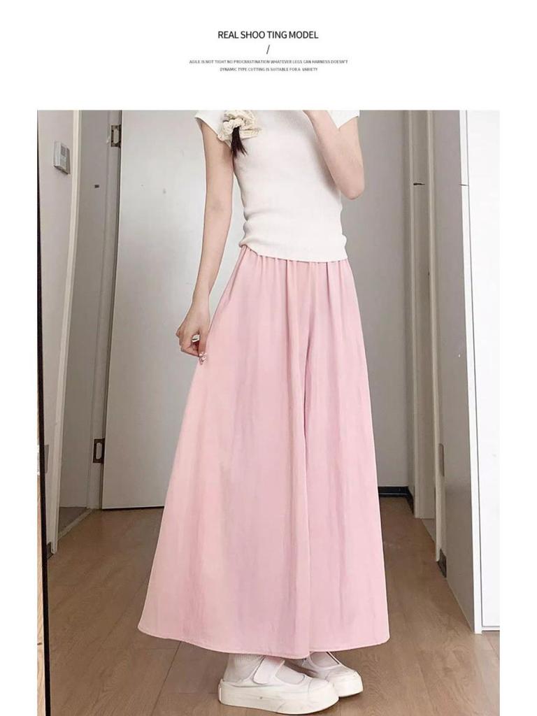 Plus Size Women's High-Waisted Wide-Leg Casual Summer Pants