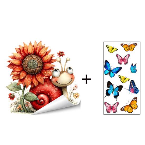 Spring Flower Wreath Window Cling Tulip/Sunflower/Rose Flower Static PVC Sticker Removable Glass Decals for Home Office Shop
