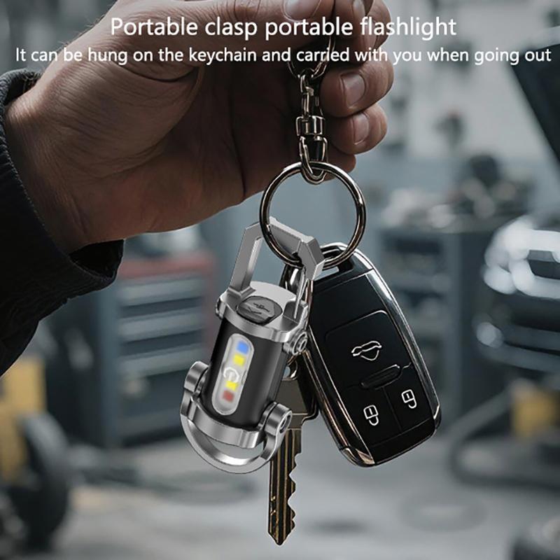 Led Keychain Flashlight Multifunctional Cob Work Light Keyring Practical Inspection Light Key Chain For Outdoor Activities