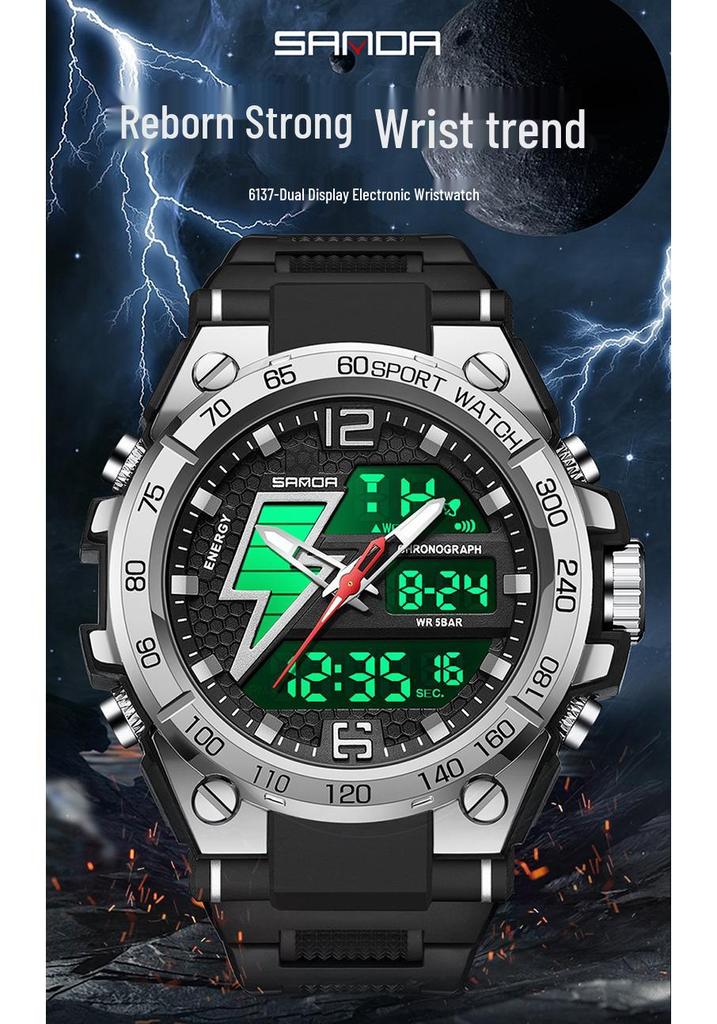 Sanda Youth Tactical Luminous Multifunction Waterproof Men's Electronic Watch