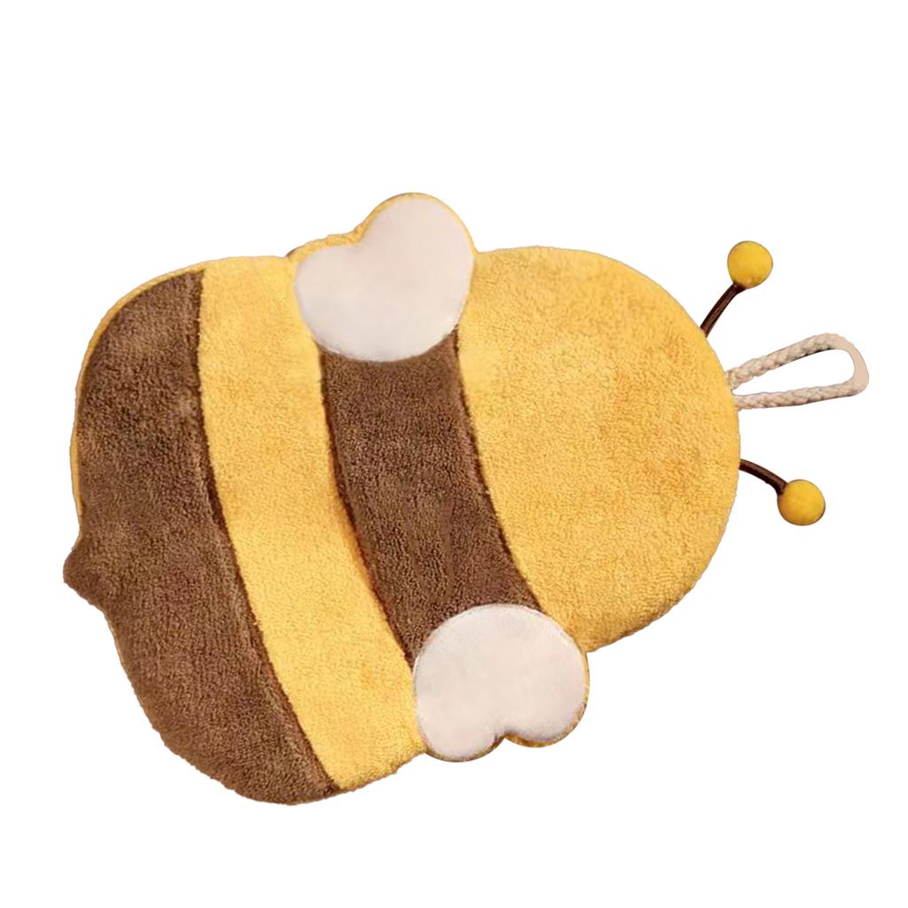 Hand Towel Thickened Cute Cartoon Animal Pattern Absorbent Hanging Kitchen Towel for Kids Home Bee Pattern