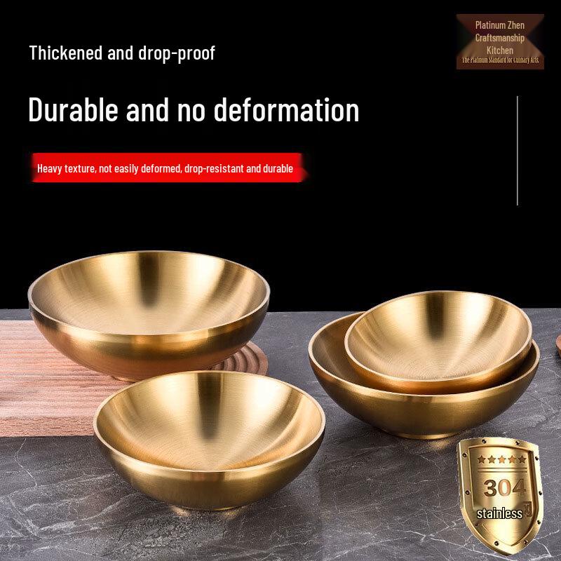 Bozhen Jiangchu Golden 304 Stainless Steel Noodle Bowl
