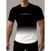 Gradient Color And Alphabet Pattern "WHATEVER" T-shirt With Crew Neck And Short Sleeve, Casual And Comfy Sports Tops