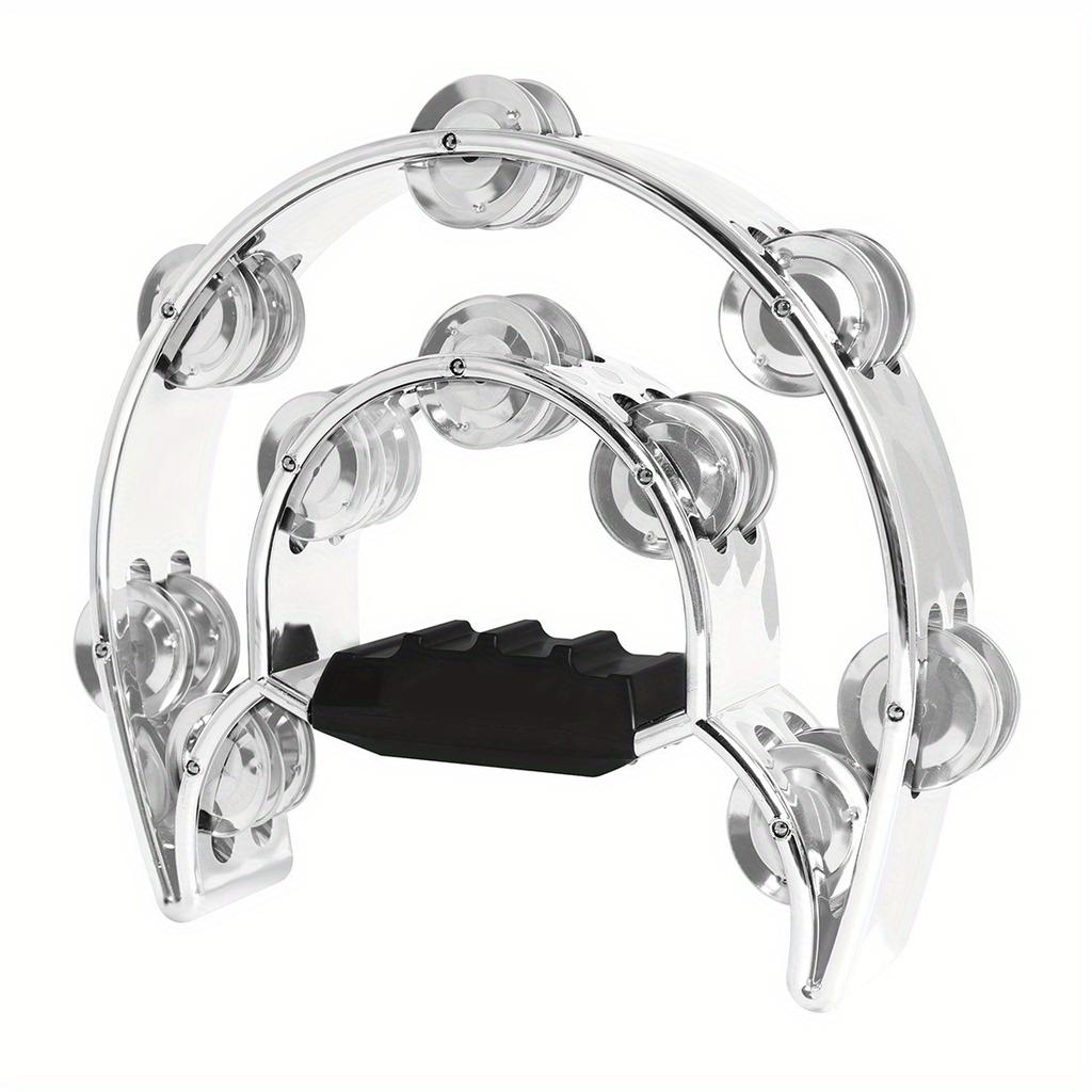 10-inch ABS Tambourine Electroplated with Metal Bells Hand Held Drum For Party Performance Concert Rhythm Instrument For Adults
