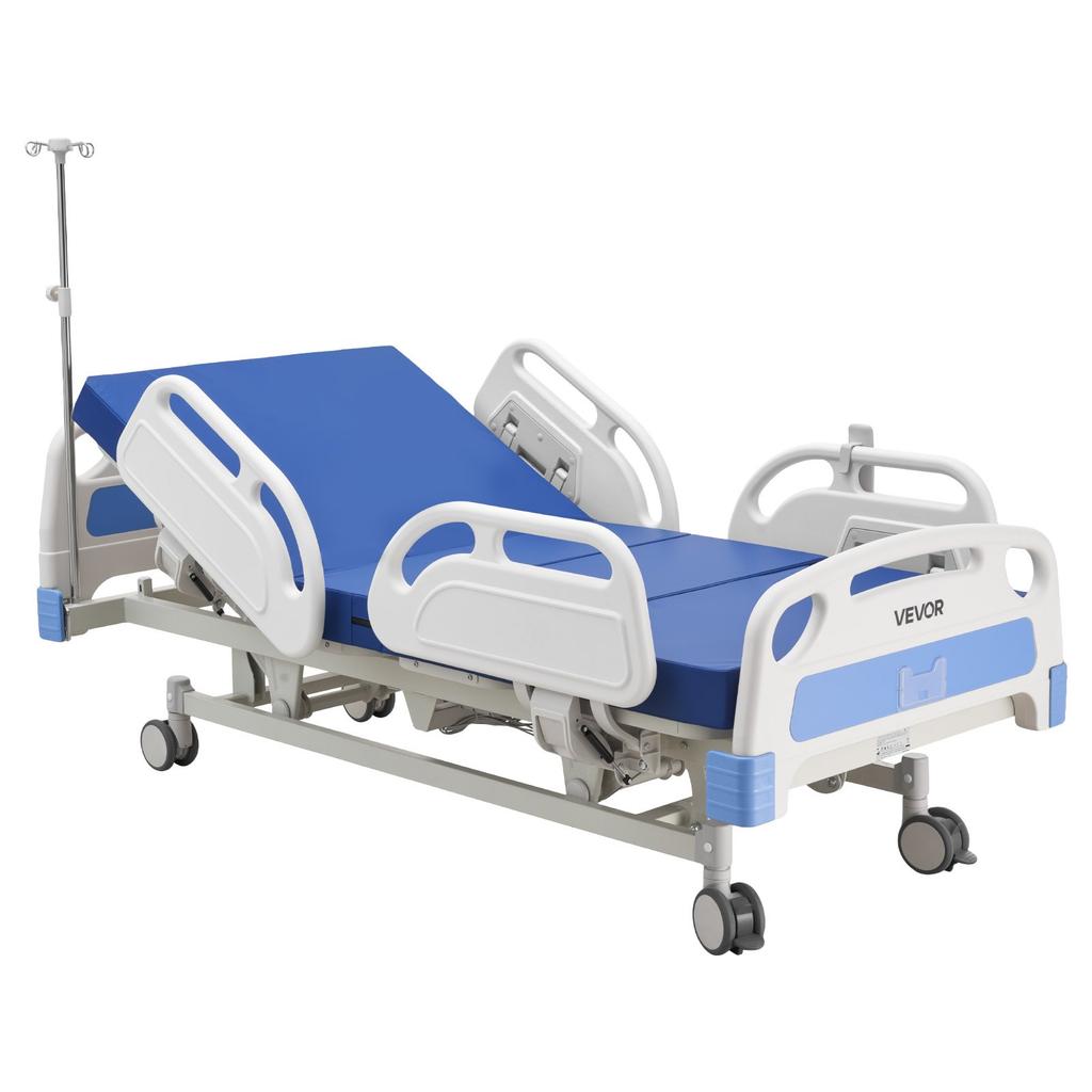 VEVOR Premium 5-Funktionen Voll elektrisches Krankenhausbett, Elektrisches medizinisches Bett mit Trendelenburg & umgekehrtem Trendelenburg