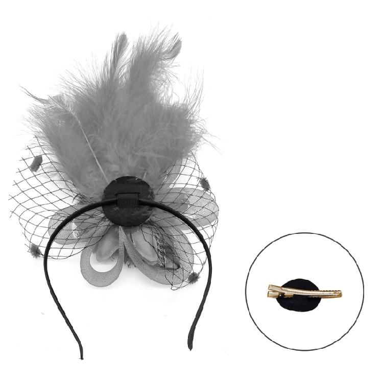 Feather Hair Clip Cocktails Elegant Flower for Girl Party Hair Headwear