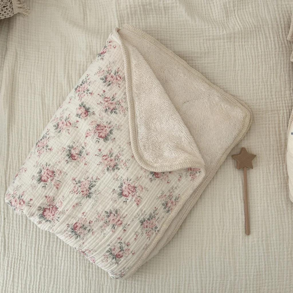 Fleece Winter Babydecke für Neugeborene Puckdecke Bettwäsche Samt Musselin Baumwolldecke Neugeborene Kinderdecke Mutter Kind