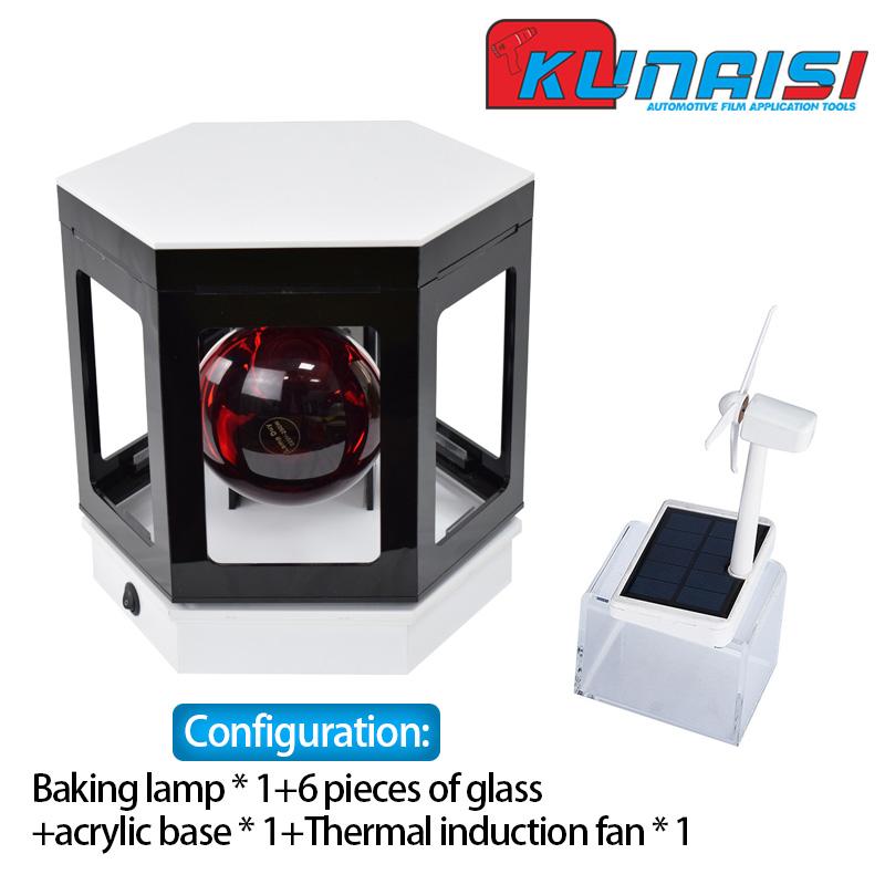 Automotive Solar Film 6 Sided RotaInfrared Test Baking Lamp Tool Glass Film Display Cabinet Thermal Insulation Performance Props KNS-23F