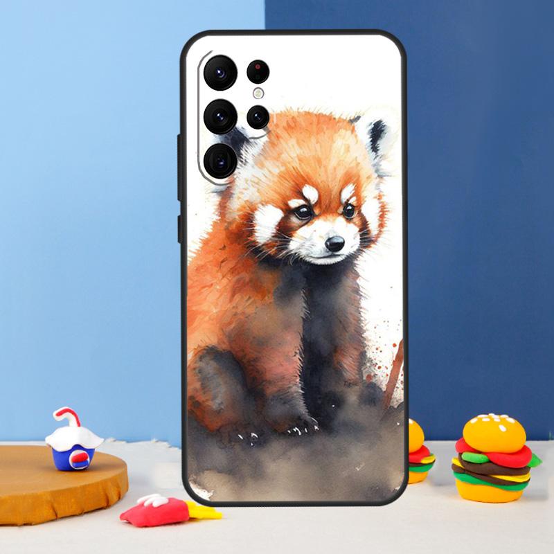 Red Panda Phone Case For Samsung Galaxy S24 S25 Ultra S9 S10 S20 S22 S21 S23 Plus S24 FE Cover Coque
