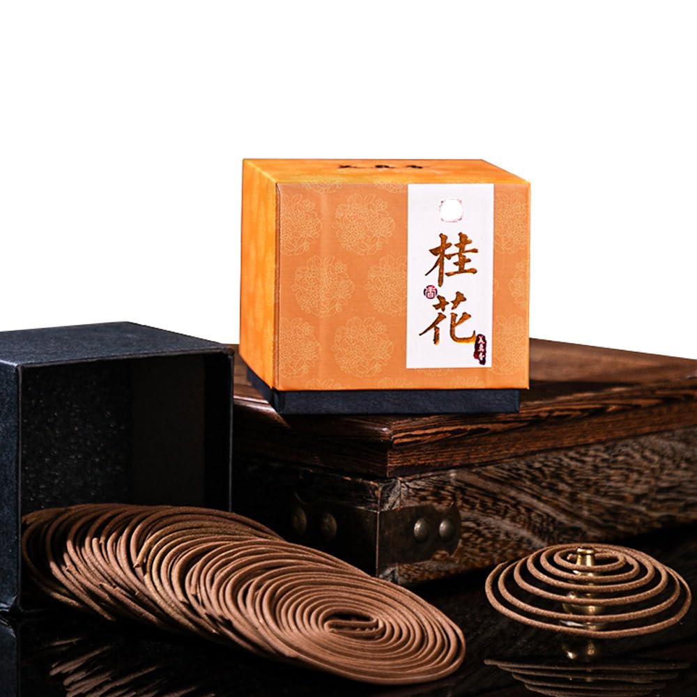 

Bishinko Sandalwood Incense Spiral Sticks, Premium Sandalwood, Natural Fragrance, 48 Coils (4 Hours), Ambergris, Osmanthus, and Sweet Osmanthus, Low