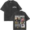 T-shirt Vintage Lavata Rapper Maluma Pretty Dirty Europet Tour Uomo Donna Moda Oversize Hip Hop Streetwear Maschile