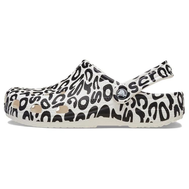 Crocs Classic Warped Logo Clog White Black Unisex 210805-100 43-44