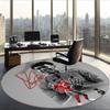 Lamine (19) Round Office Rug Decorative Floor Rug for Office Bedroom Living Room and Home Space