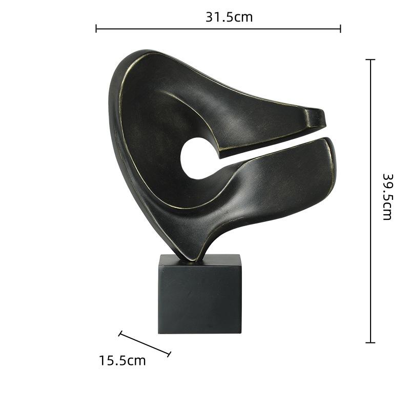 

Resin Handicrafts Creative Black and White Abstract Sculpture Abstract Hollowed-out Statue Home Decoration Accessories