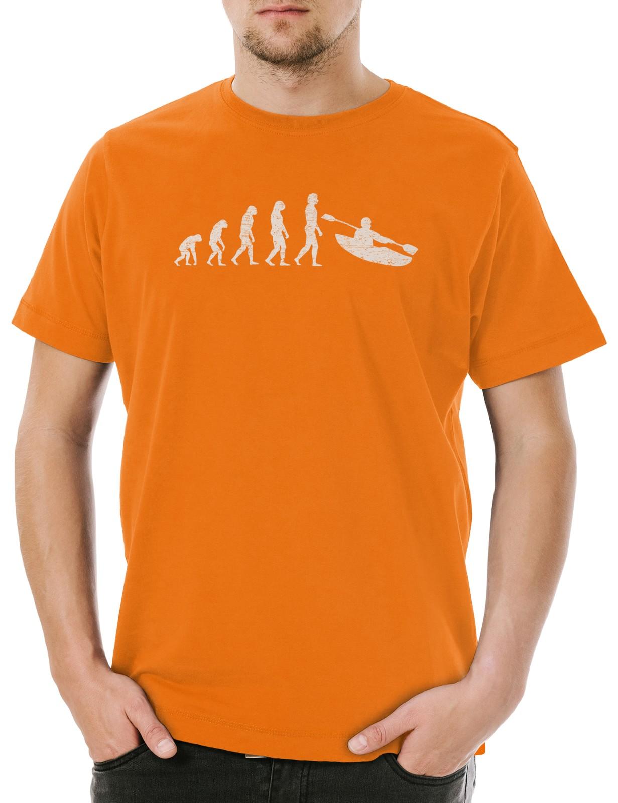 Kayaking Evolution Herren T-Shirt Mens Womens Tees Top Kayak Kajak Kanu Rafting Sport Sports Boot XL