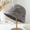 Niche Design Pleated Bucket Hat Women's Autumn New Retro Temperament Literary and Artistic Washbasin Hat Bucket Hat