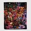 Five Nights at Freddy's Flannel Throw Blanket, Contemporary Cartoon Horror Characters Print, Polyester, All-Season Reversible Multipurpose K