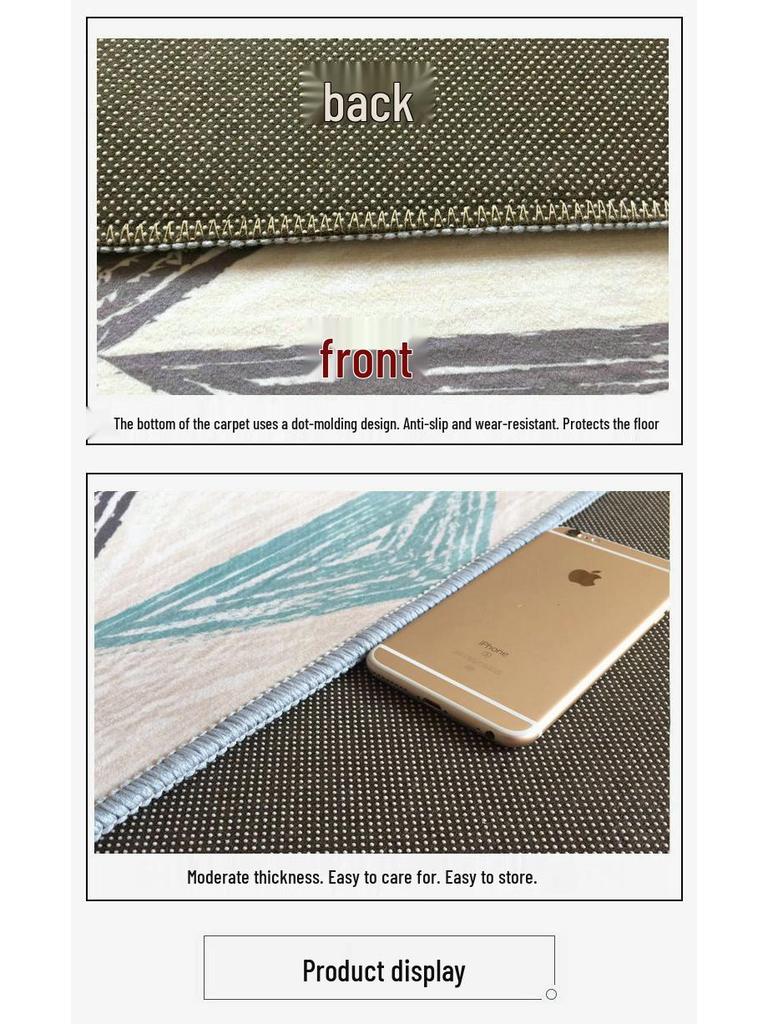 Stain-Resistant, Easy-Clean, Non-Slip Luxury Bedside Rug for Living Rooms & Bedrooms.
