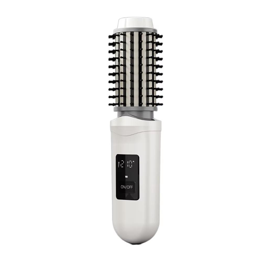 Cordless Negative Ion Straighten Brush 3 Temperature Portable Hair Straightener Hair Curler белый
