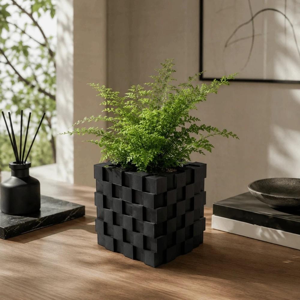 Building Block Style Cube Flower Pot Creative Succulent Plant Pot  Office Desk