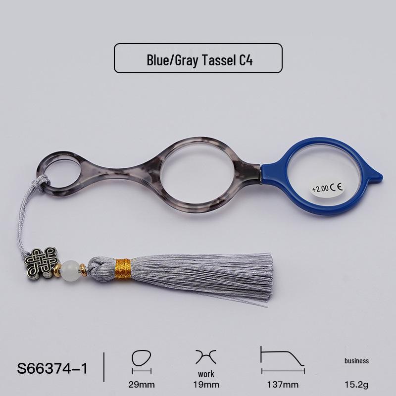 

Женские складные очки для чтения с кисточками, двухцветные (B66374-1) +150 Strength