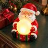 Resin Ornament for Desktop Light Up Santa Claus Figurine, Christmas Statue Holding Glowing Crystal Ball, Warm Holiday Atmosphere Lighting Night Light,